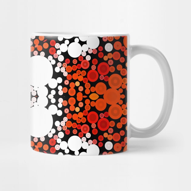 Dot Mandala Flower Orange White and Red by WormholeOrbital